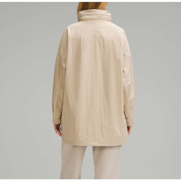 Lululemon Hooded Mid-Length Utility Jacket Trench Beige XS - Picture 2 of 8